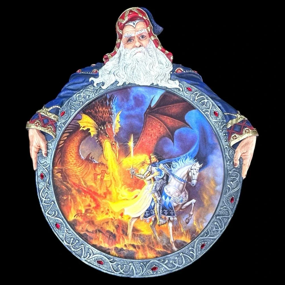 Bradford Exchange Visions of the Sorcerer Plates Set of‎ 4 Fantasy Decor